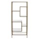 preview thumbnail 5 of 9, SEI Furniture Jensen Metal/Glass Asymmetrical Etagere/Bookcase - Matte Khaki