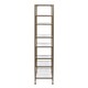 preview thumbnail 8 of 9, SEI Furniture Jensen Metal/Glass Asymmetrical Etagere/Bookcase - Matte Khaki