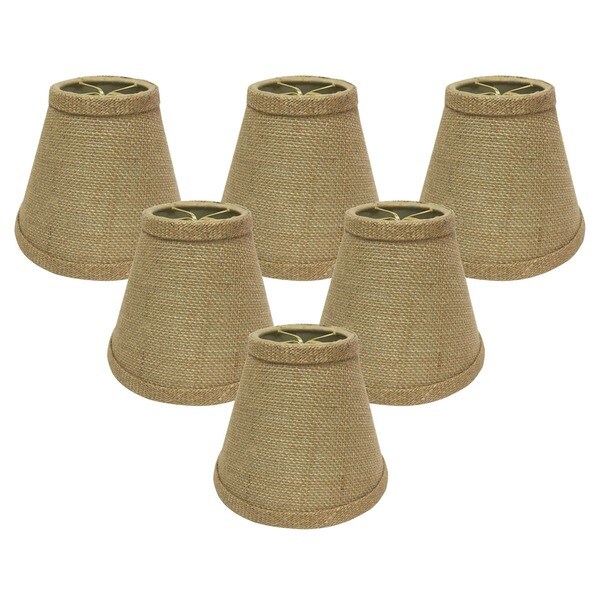 Shop Royal Designs Hardback Empire Burlap 6inch Chandelier Lamp Shades