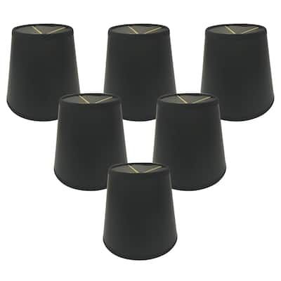 Royal Designs Black Fabric 6-inch Parchment Empire Chandelier Lamp Shades (Set of 6)