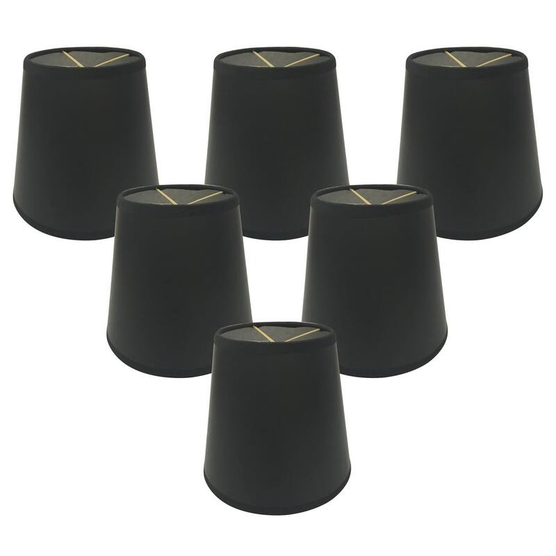 Royal Designs Black Fabric 6inch Parchment Empire Chandelier Lamp Shades (Set of 6) Bed Bath