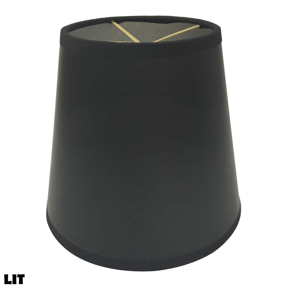 Royal Designs Black Fabric 6-inch Parchment Empire Chandelier Lamp ...