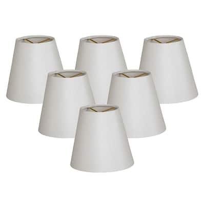 Royal Designs Hardback Empire White 4 x 6 x 5.5-inch Clip-on Chandelier Lamp Shade (Set of 6)