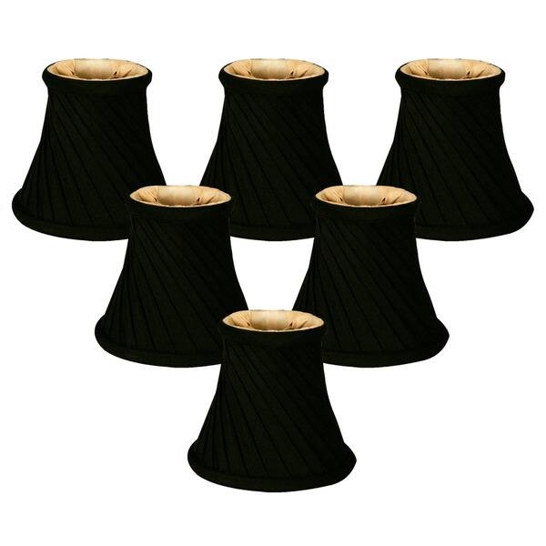 Royal Designs Black 5 Inch Twisted Bell Chandelier Lampshades Twisted Bell Chandelier Lampshades