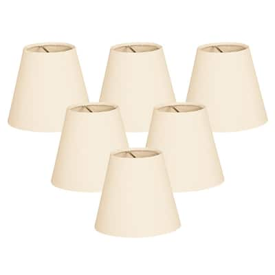 Royal Designs Hardback Empire Eggshell 3 x 5 x 4.5-inch Clip-on Chandelier Lamp Shade (Set of 6)