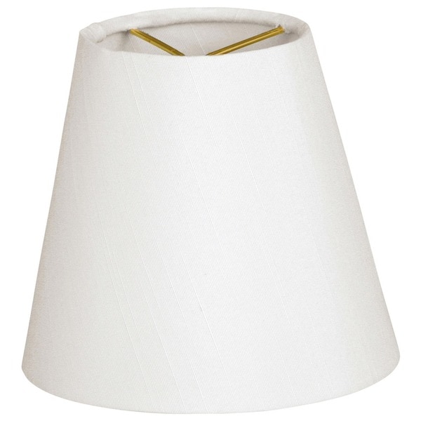 White Linen 5 Inch Chandelier Lamp Shade that clips onto Flame Tip Bulb