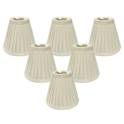 Royal Designs Eggshell Empire Pleated 3 x 6 x 5-inch Clip-on Chandelier Lamp Shade (Set of 6)