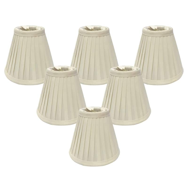 Royal Designs Eggshell Empire Pleated 3 x 6 x 5-inch Clip-on Chandelier Lamp Shade (Set of 6)