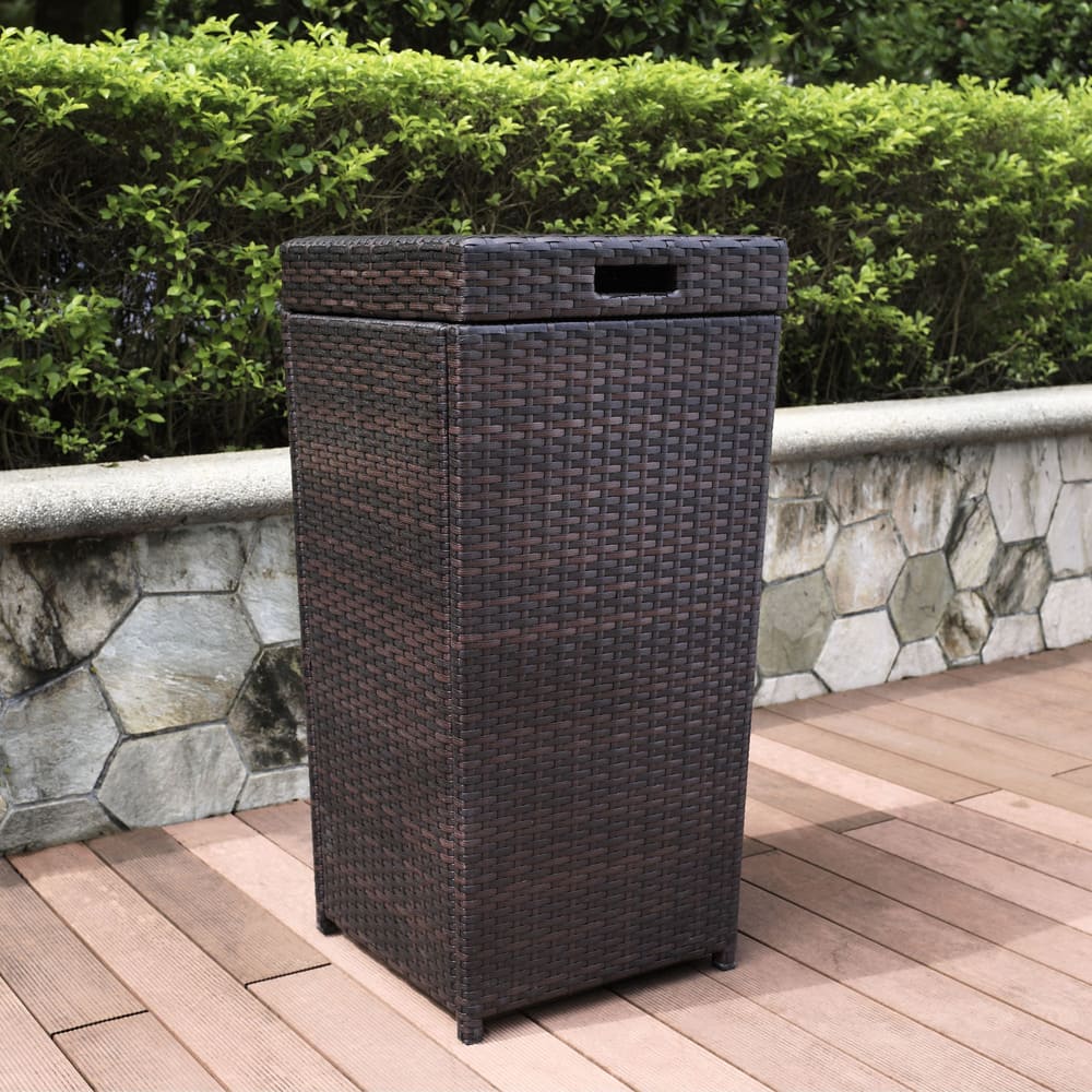 Crosley Palm Harbor Outdoor Wicker Trash Bin