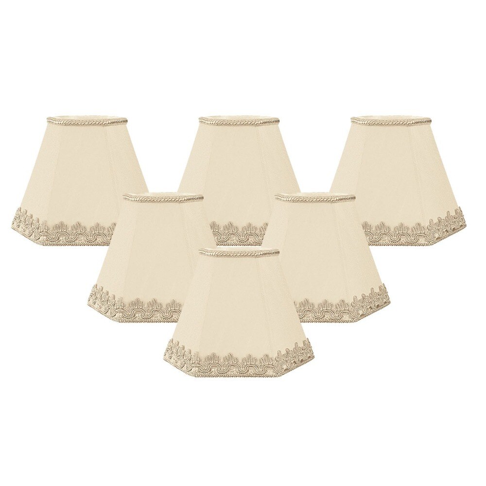 Royal Designs Gold Fabric Chandelier Lampshades (Pack of 6) Royal Designs Gold Fabric Chandelier Lampshades (Pack of 6)
