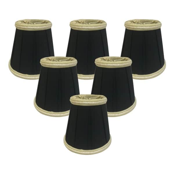 CS-906-5BLK-6 Set of 6 Royal Designs 5 Hardback Empire Black Chandelier Lamp Shade 3 x 5 x 4.5 CS-906-5BLK-6 Set of 6 Royal Designs 5 Hardback Empire Black Chandelier Lamp Shade 3 x 5 x 4.5