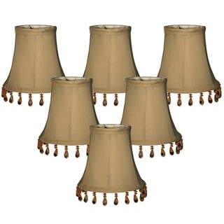 Royal Designs Antique Gold Beaded Bell Chandelier Lamp Shade, 3