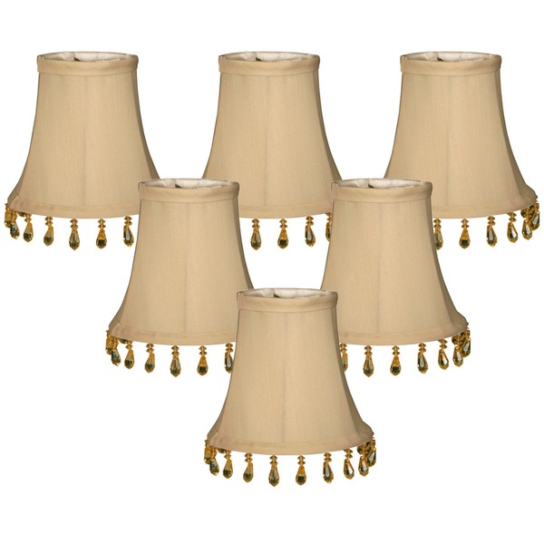 Set Of 3 Bell Lamp Shades - Clip-On Fabric Shades For E14 Bulbs, Chandelier & Sconce Replacement