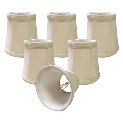 Royal Designs Beige Empire Chandelier Lamp Shade, 3" x 4.25" x 4.25", Clip On-Set of 6