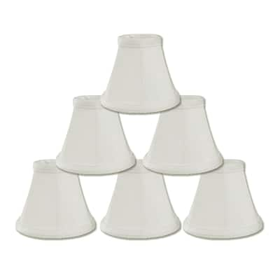 Royal Designs White Empire Chandelier Lamp Shade, 2.5" x 5" x 4.25", Clip On- Set of 6