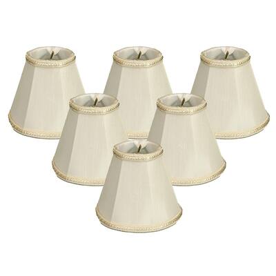 Royal Designs White Empire Chandelier Lamp Shade, 2.5" x 5" x 4.5", Clip On- Set of 6