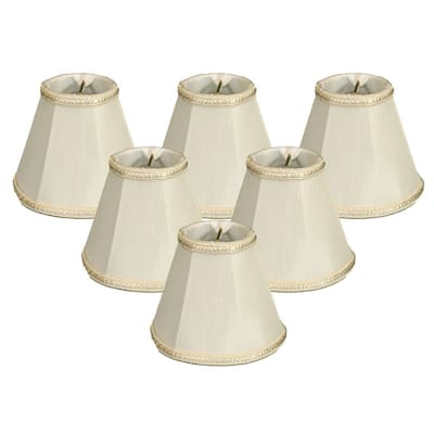 Royal Designs White Empire Chandelier Lamp Shade, 2.5" x 5" x 4.5", Clip On- Set of 6