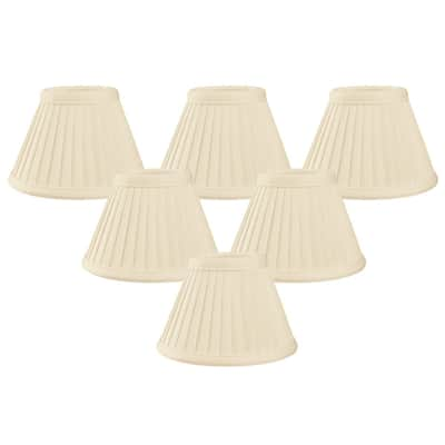 Royal Designs Eggshell Pleated Empire 2 x 6 x 4.5-inch Clip-on Chandelier Lamp Shade (Set of 6)