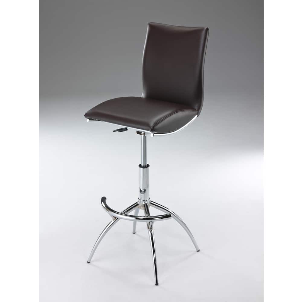 Adjustable Swivel Faux Leather Barstool (Set of 2)