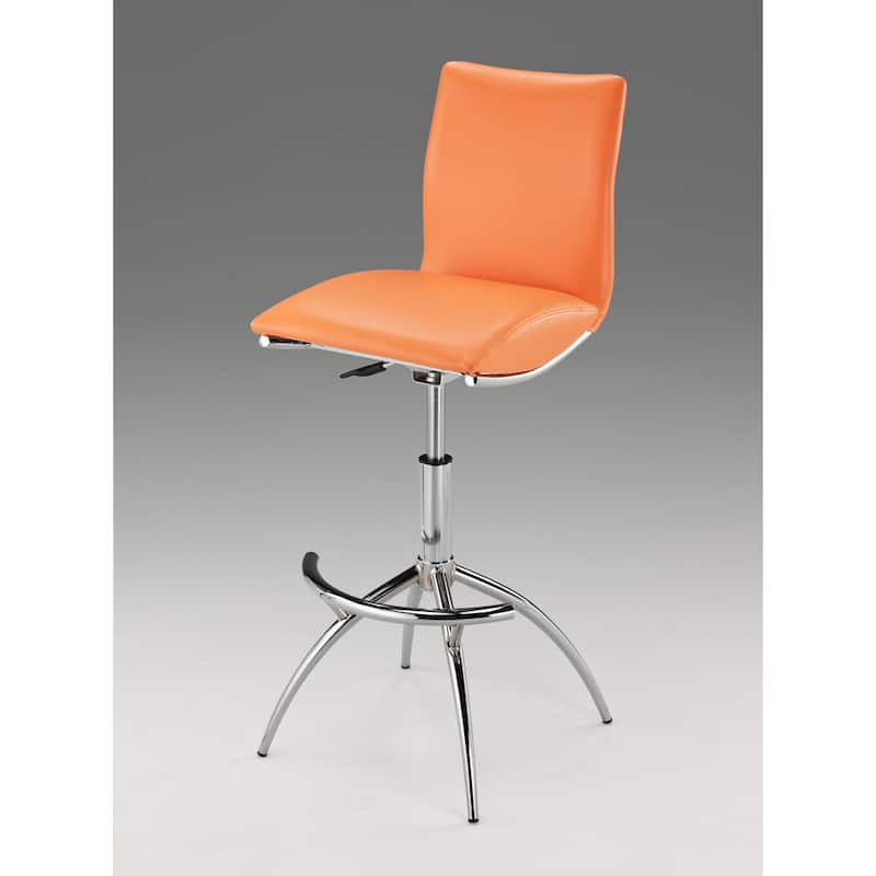 Adjustable Swivel Faux Leather Barstool (Set of 2)