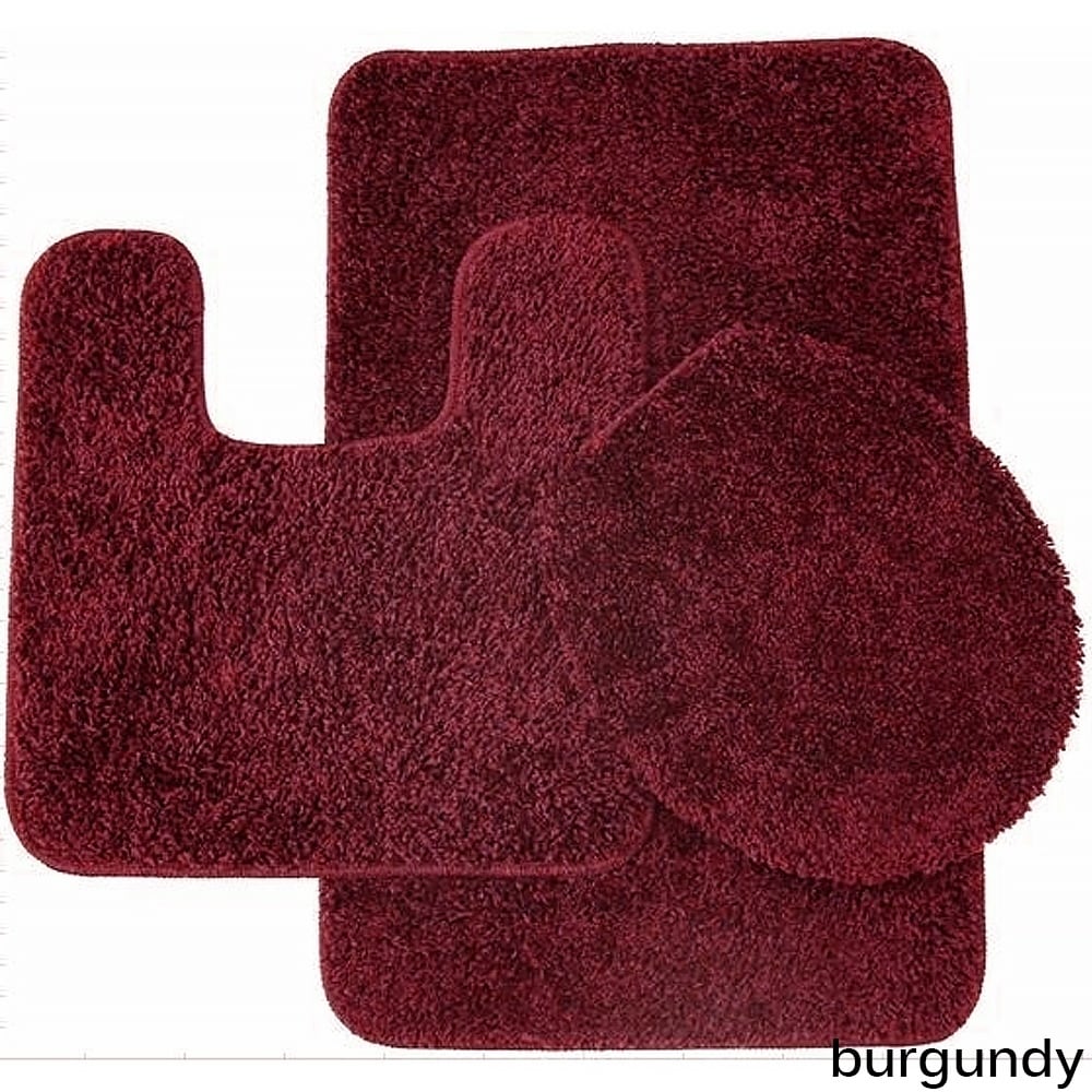 3 Piece Bathroom Rug and Toilet Seat Cover Set Lime Florence