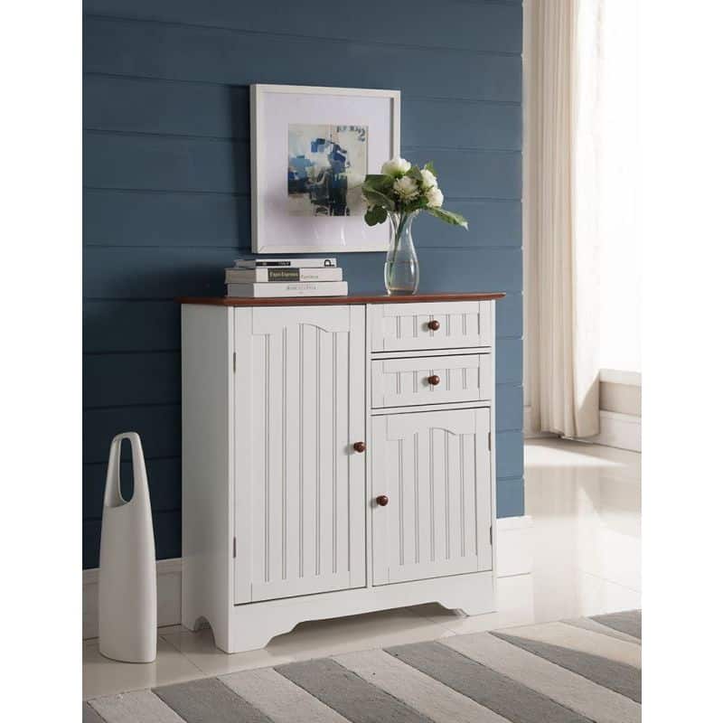White Wood Kitchen Storage Cabinet