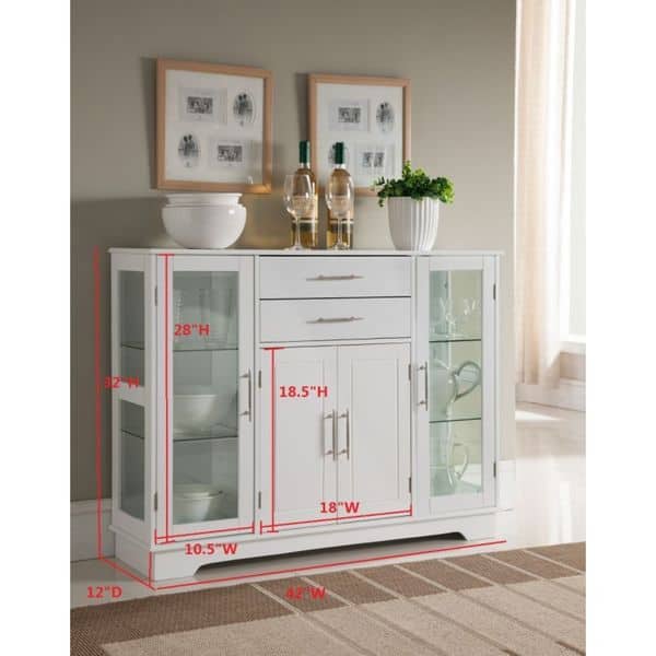 Shop K And B Furniture Co Inc White Wood Kitchen Storage Cabinet