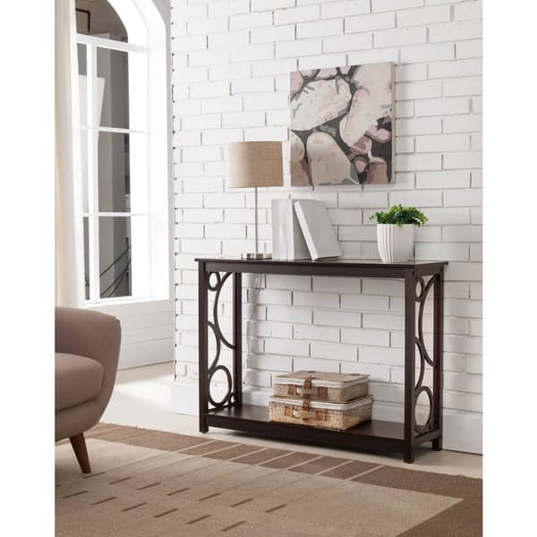 Shop K And B Furniture Dark Cherry Wood Entryway Table On Sale
