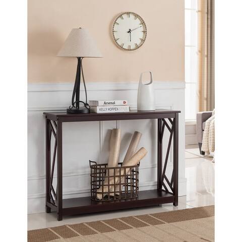 K and B Furniture Dark Cherry Wood Entryway Table