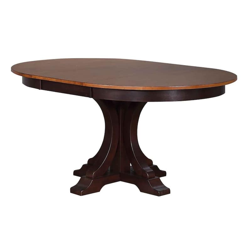 Round Art Deco Dining Table - Brown