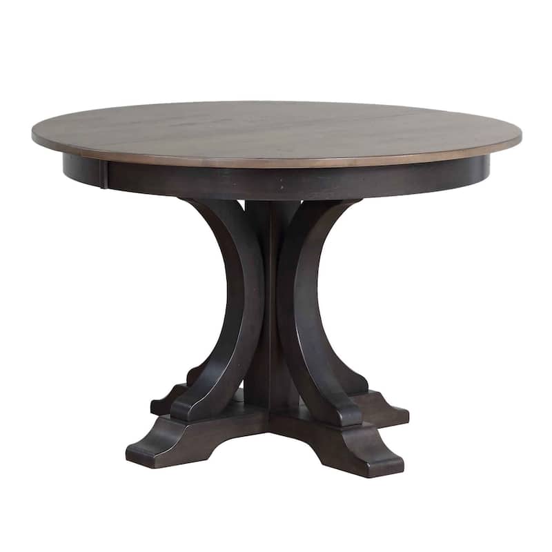 Round Art Deco Dining Table In Antique Grey - N/A