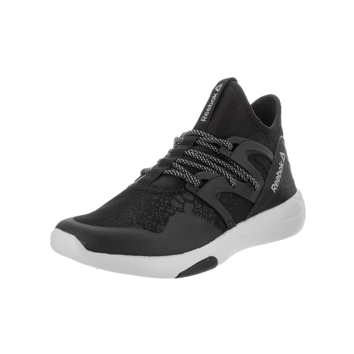 reebok black synthetic leather sport shoes