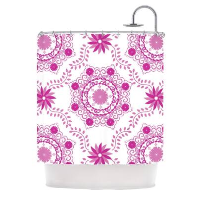 KESS InHouse Anneline Sophia Let's Dance Fuschia Pink Floral Shower Curtain (69x70) - Multi - 69 x 70