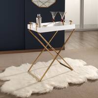 Abbyson Sophie White Iron Tray Table