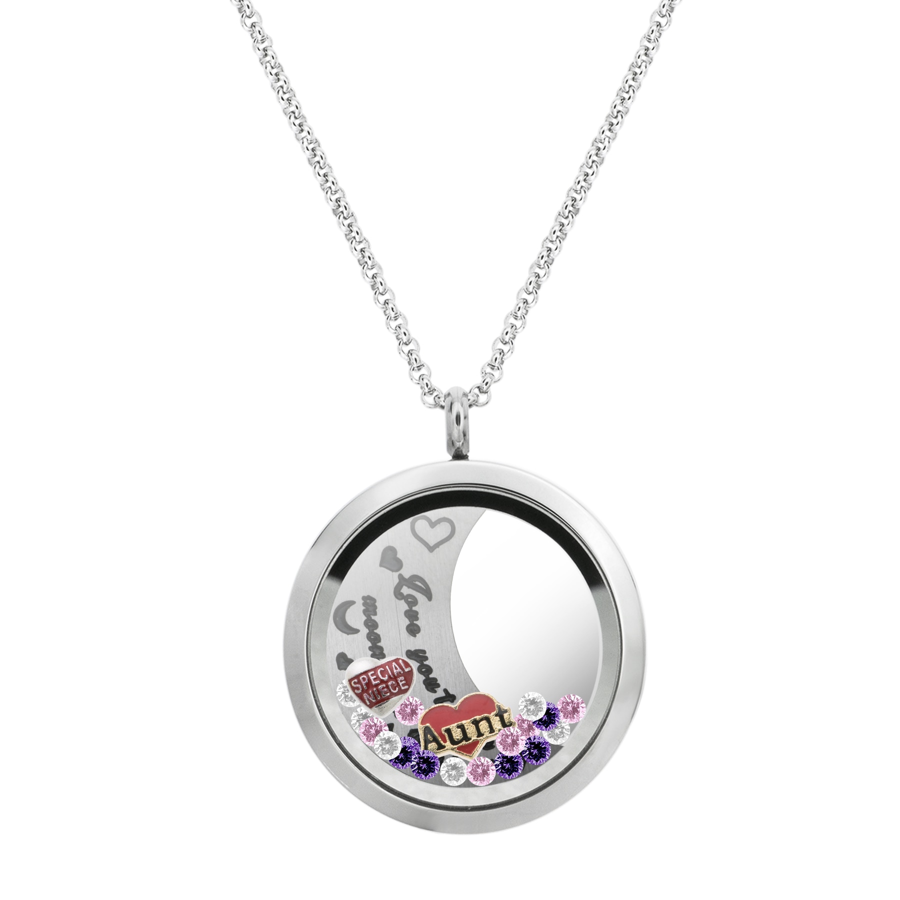 aunt and niece heart necklace