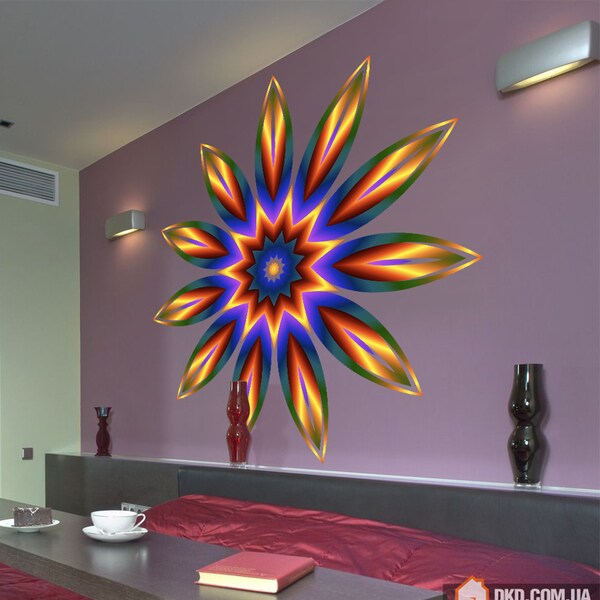 Shop Full Color Rainbow Flower Full Color Wall Decal ...