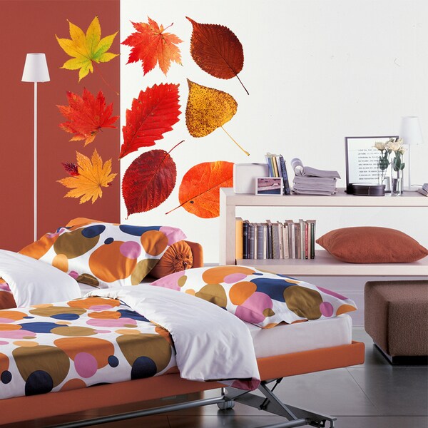 Full Color Autum Leaves Full Color Wall Decal Sticker ...