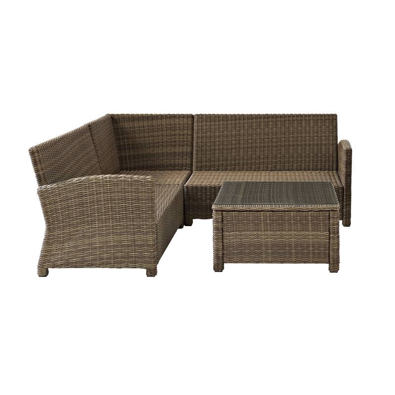 Crosley Bradenton 4-Piece Outdoor Wicker Seating Set with Sand Cushions