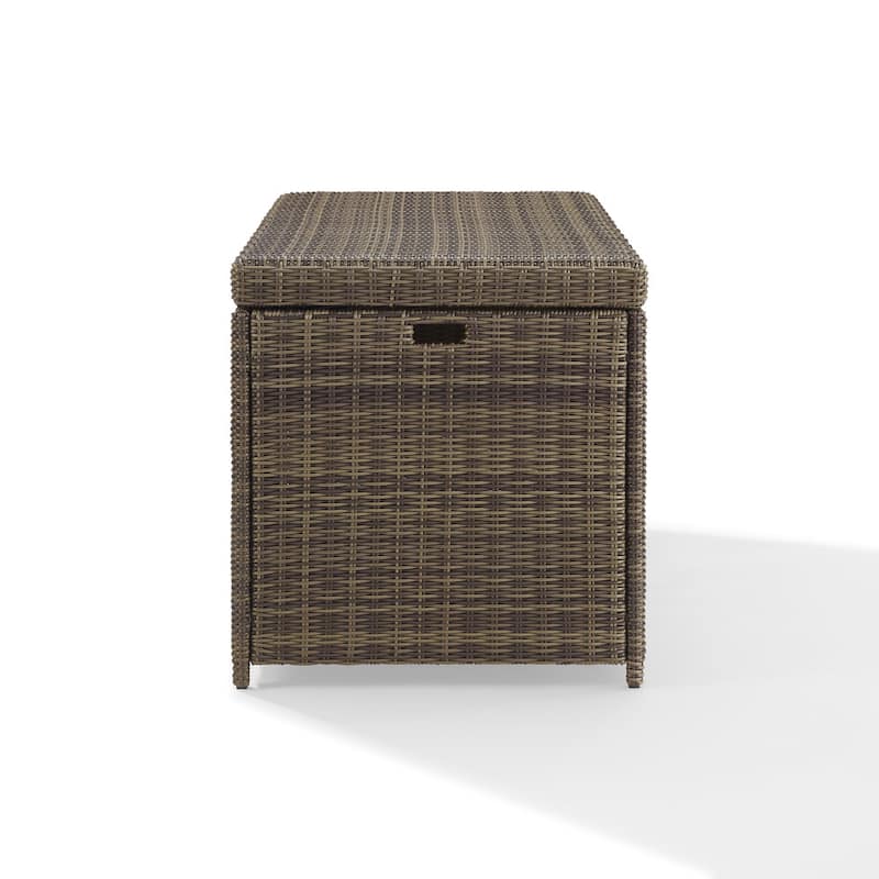 Crosley Bradenton Brown Steel Framed Wicker Storage Bin