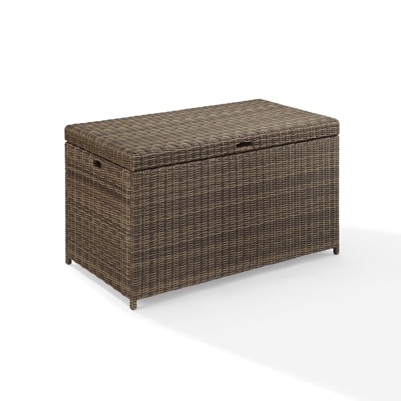 Crosley Bradenton Brown Steel Framed Wicker Storage Bin