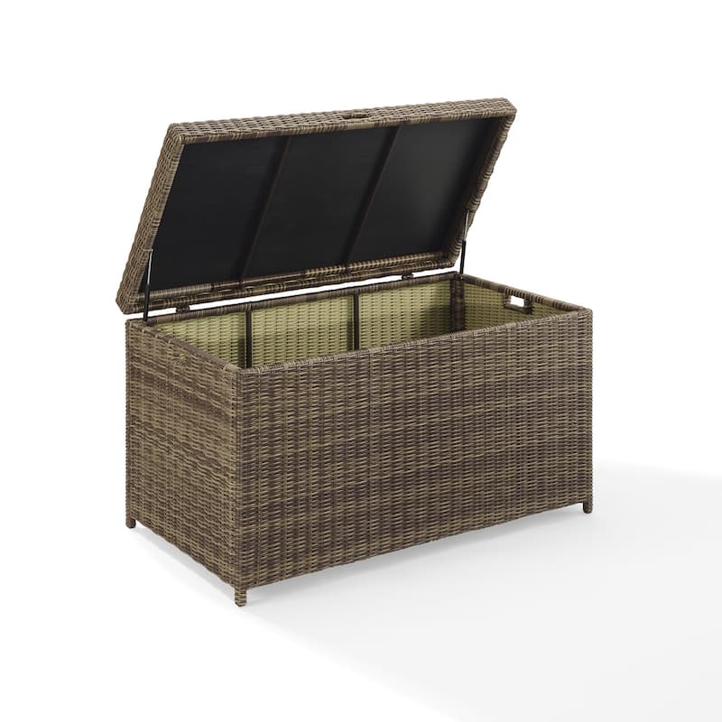 Crosley Bradenton Brown Steel Framed Wicker Storage Bin