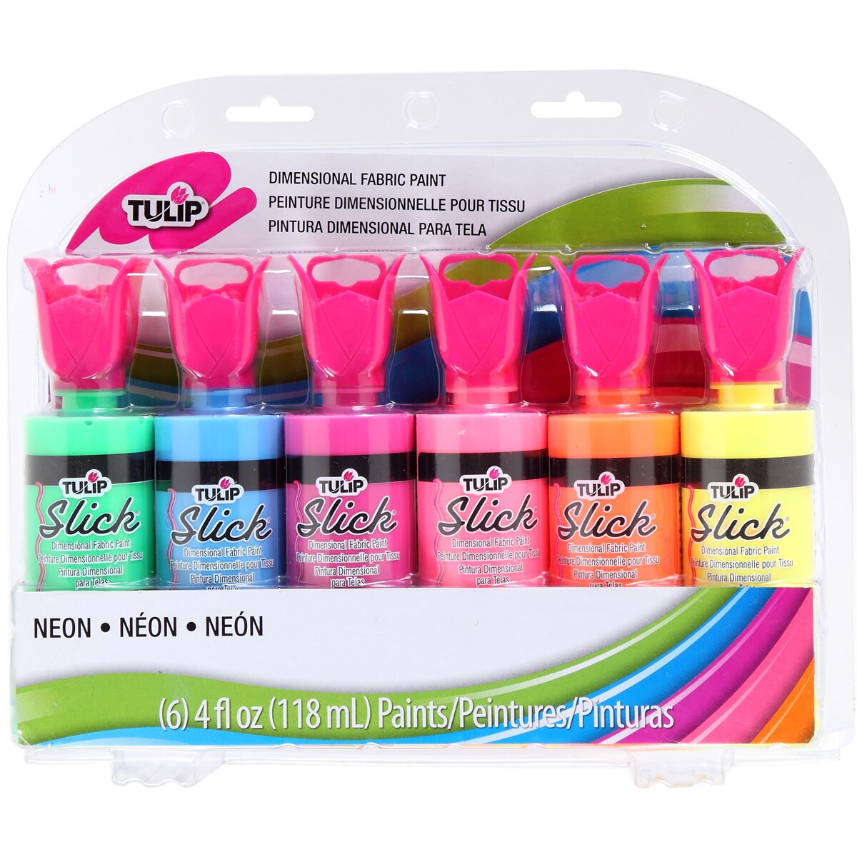 Tulip Dimensional Fabric Paint 4oz Slick - Fluorescent Pink