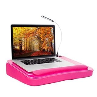 pink lap desk with light