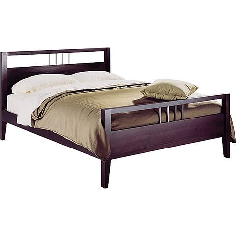 Chrome Accented Full-size Platform Bed