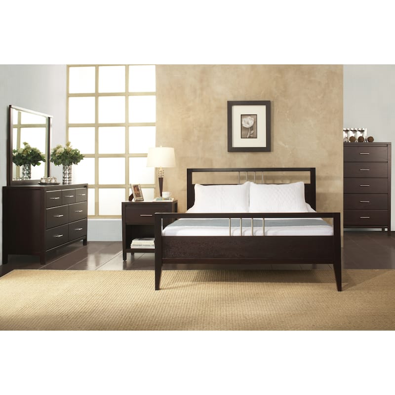 Chrome Accented Queen-size Platform Bed