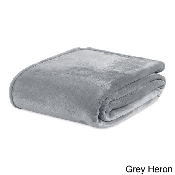 Berkshire Velvetloft Silky Plush Blanket On Sale Overstock 15078855 Grey Heron Twin