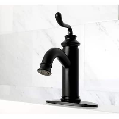 Kingston Brass Black Single-Hole Bathroom Faucet