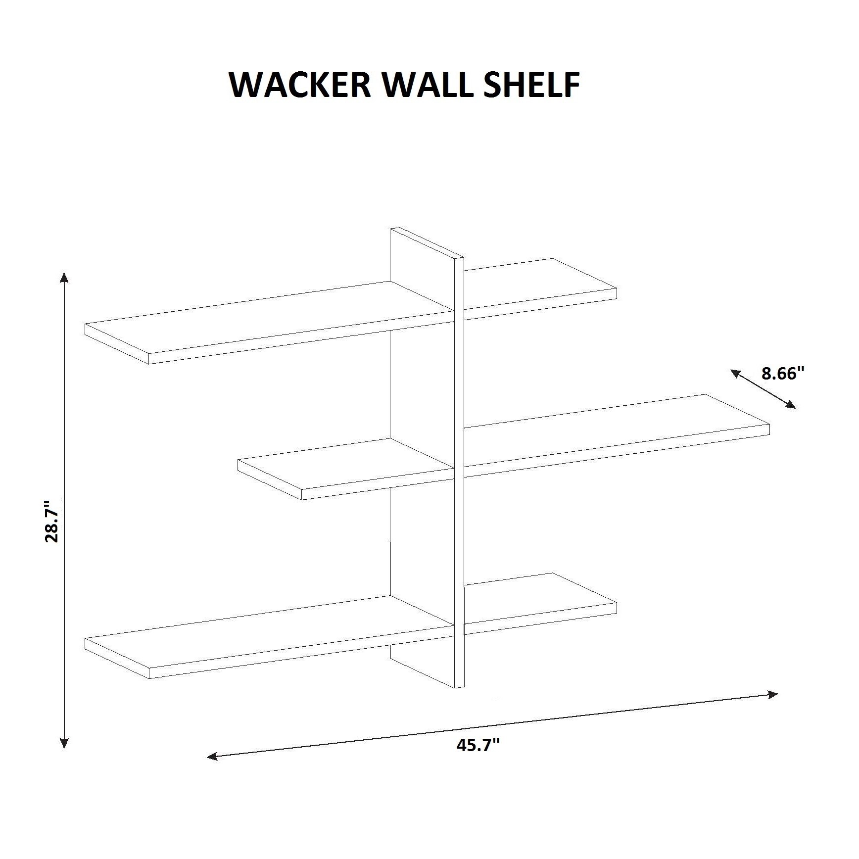 Shop Wacker 46 X 29 X 9 Modern Minimalist Wall Shelf Overstock 15079118