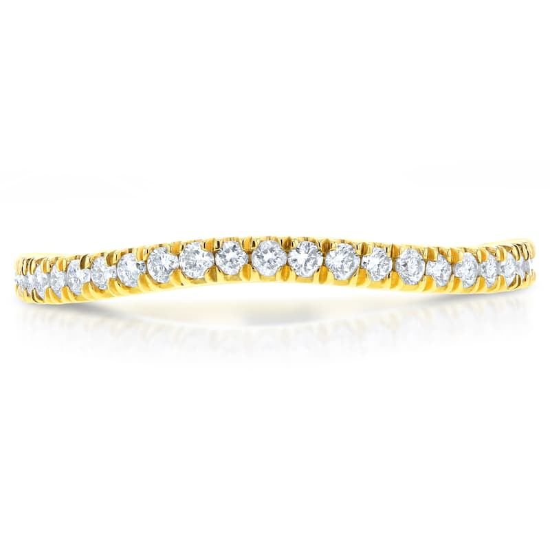 Annello by Kobelli 14k Yellow Gold 1/5ct TDW Diamond Curved Wedding Band (GH, I1-I2)