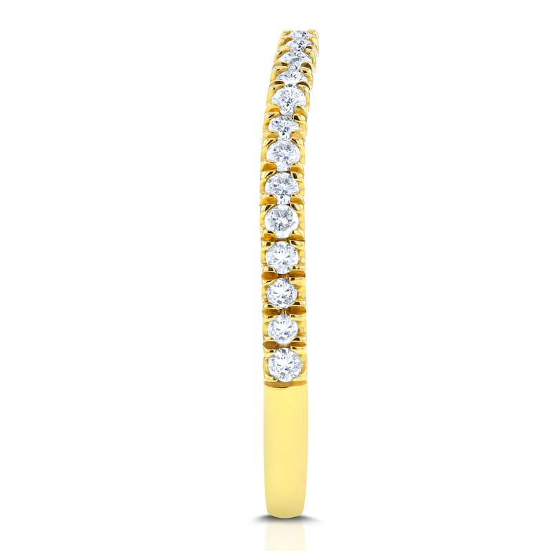 Annello by Kobelli 14k Yellow Gold 1/5ct TDW Diamond Curved Wedding Band (GH, I1-I2)